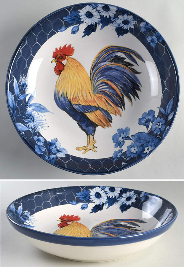 Indigo Rooster 13" Pasta Serving Bowl by Certified International-1