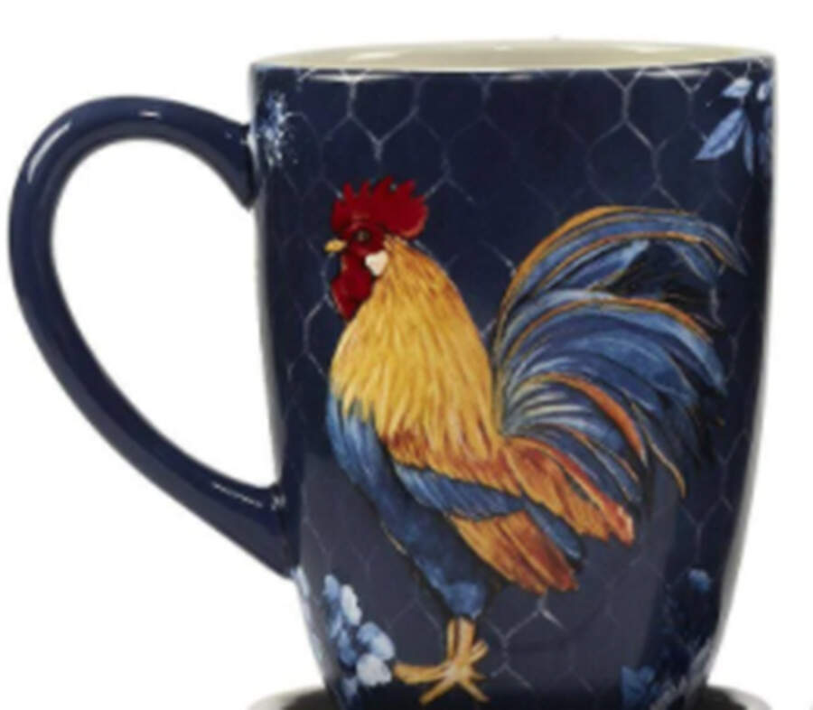 Indigo Rooster Mug by Certified International-1