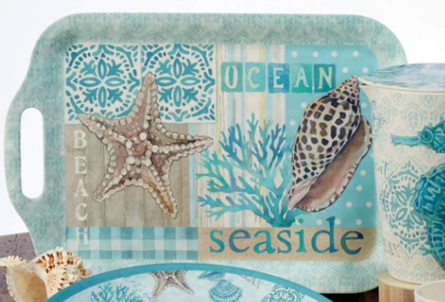 Beachcomber 19" Rectangular Handled Tray by Certified International-1
