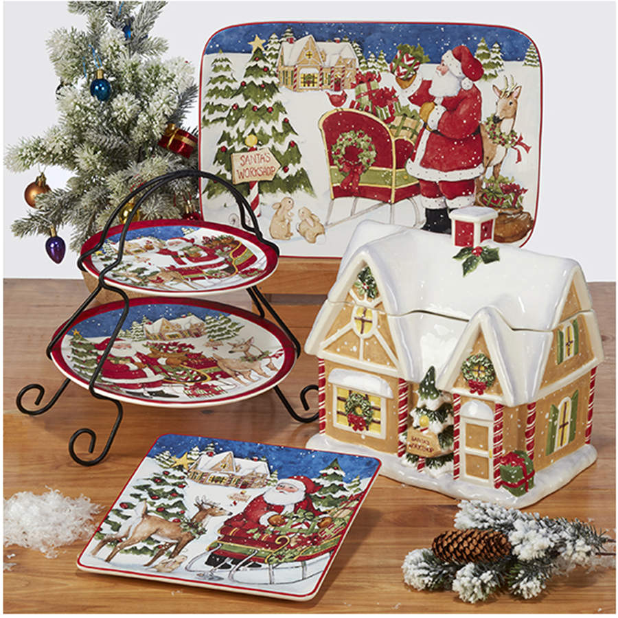 Santa's Workshop Figural Cookie Jar & Lid by Certified International-1