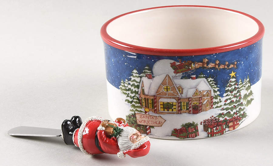 Santa's Workshop Dip Bowl & Spreader Set by Certified International-1