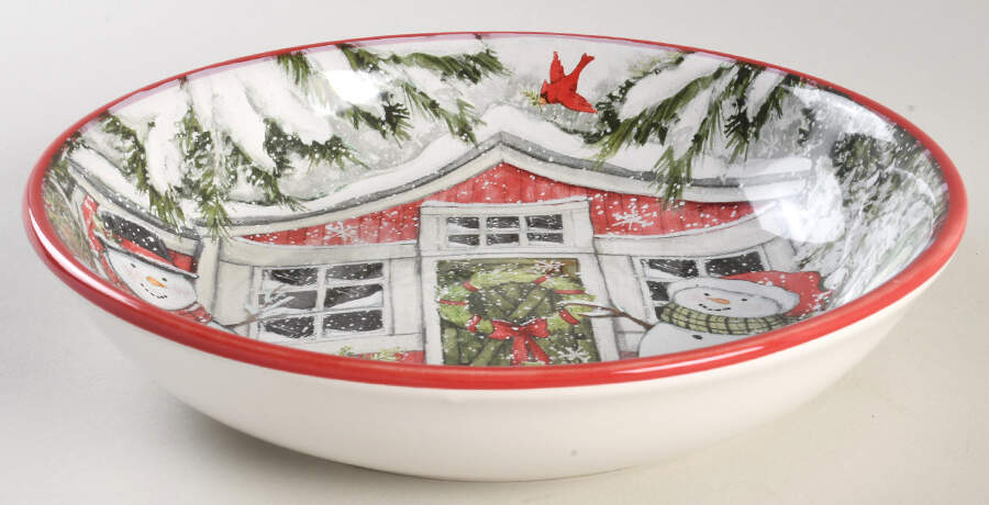 Snowman's Farmhouse 9" Soup/Pasta Bowl by Certified International-1