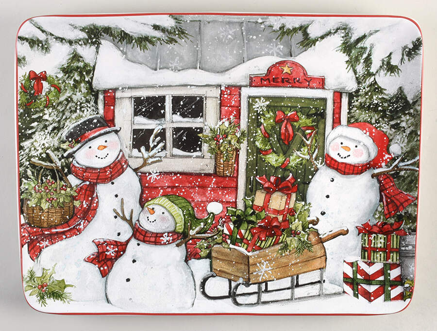 Snowman's Farmhouse 16" Rectangular Serving Platter by Certified International-1