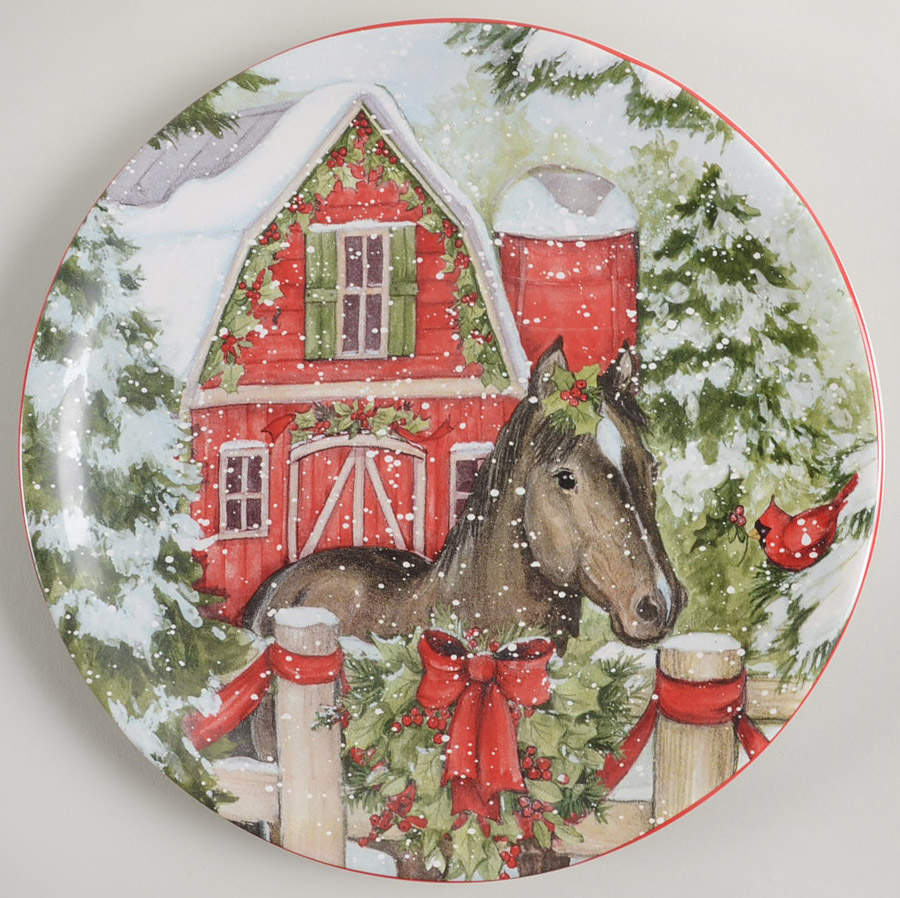 Homestead Christmas Salad/Dessert Plate by Certified International-1