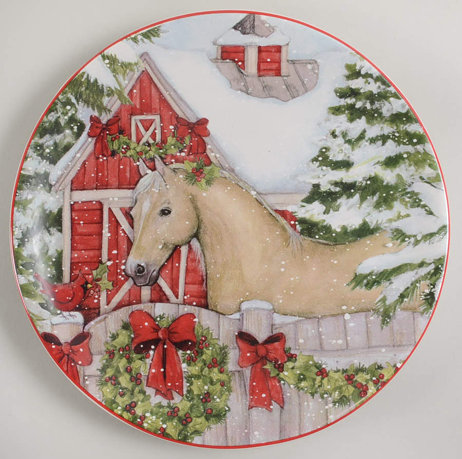 Homestead Christmas Salad/Dessert Plate by Certified International-1