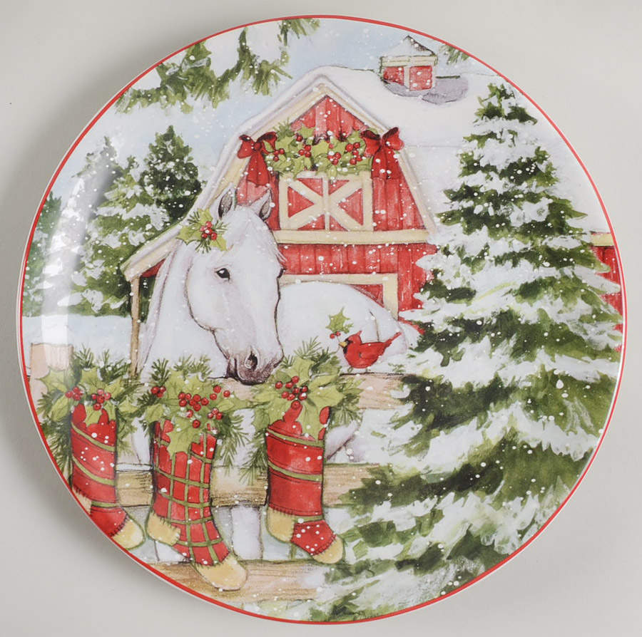 Homestead Christmas Salad/Dessert Plate by Certified International-1