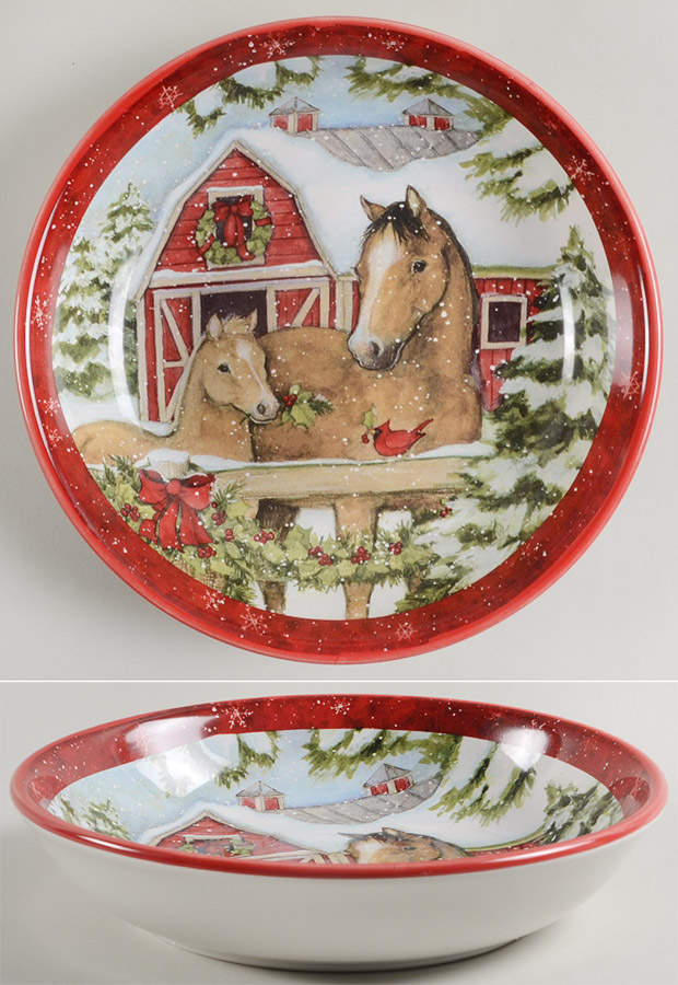 Homestead Christmas 9" Soup/Pasta Bowl by Certified International-1