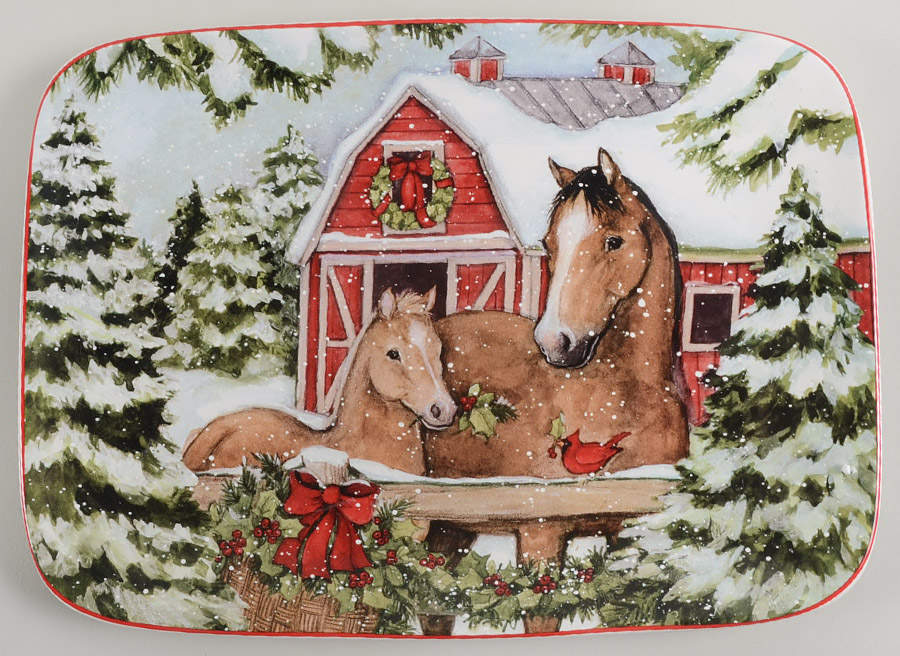 Homestead Christmas 14" Rectangular Serving Platter by Certified International-1