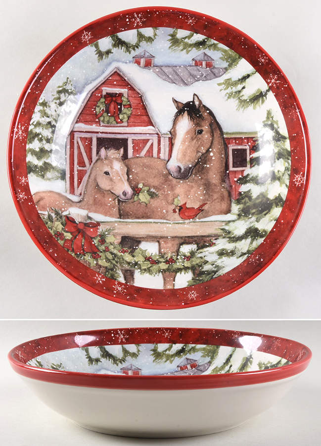 Homestead Christmas 13" Pasta Serving Bowl by Certified International-1