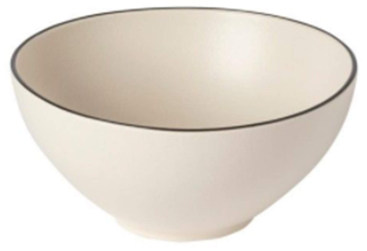 Augusta Natural (Black Trim) Soup/Cereal Bowl by Costa Nova China-1