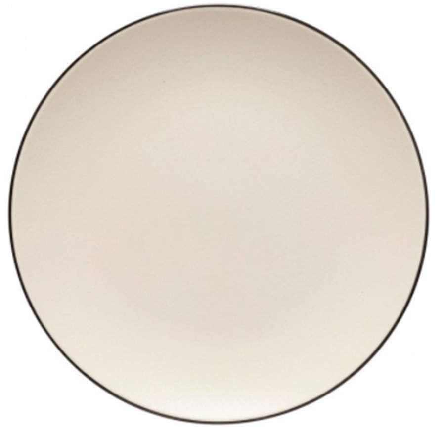 Augusta Natural (Black Trim) Dinner Plate by Costa Nova China-1