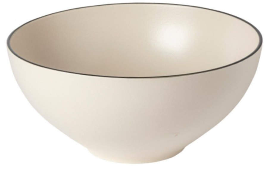 Augusta Natural (Black Trim) 11" Round Serving Bowl by Costa Nova China-1
