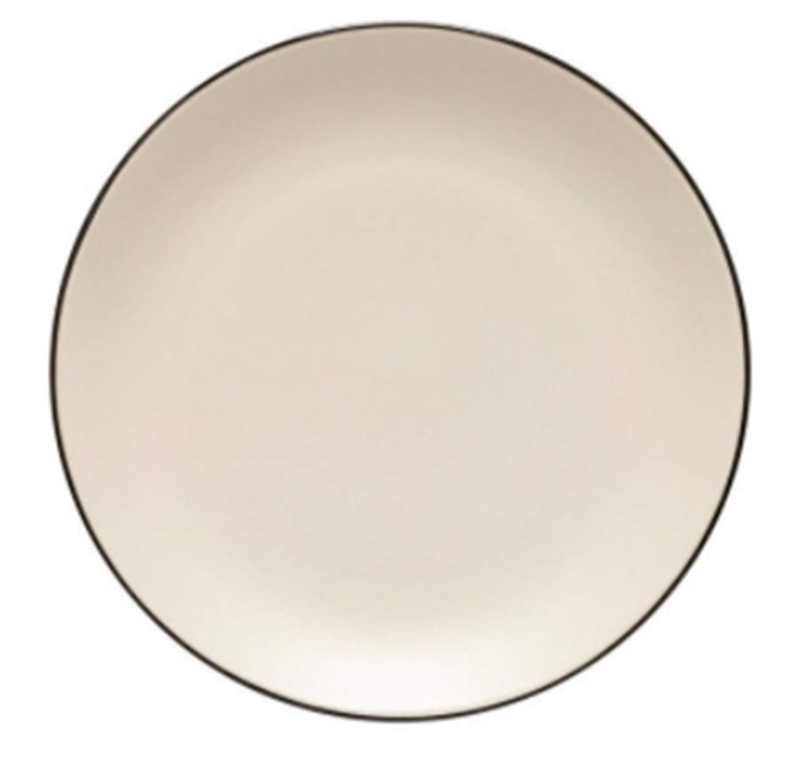 Augusta Natural (Black Trim) Salad/Dessert Plate by Costa Nova China-1