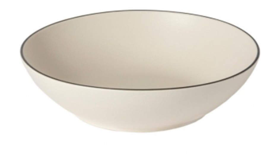 Augusta Natural (Black Trim) 7" Individual Pasta Bowl by Costa Nova China-1