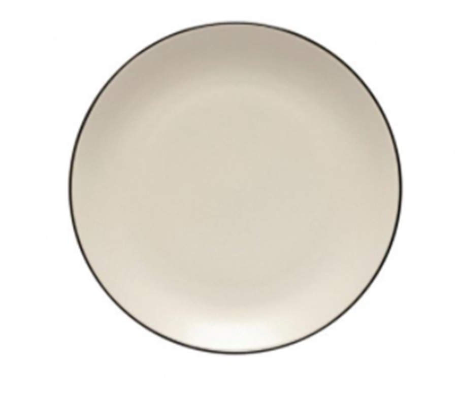 Augusta Natural (Black Trim) Bread & Butter Plate by Costa Nova China-1