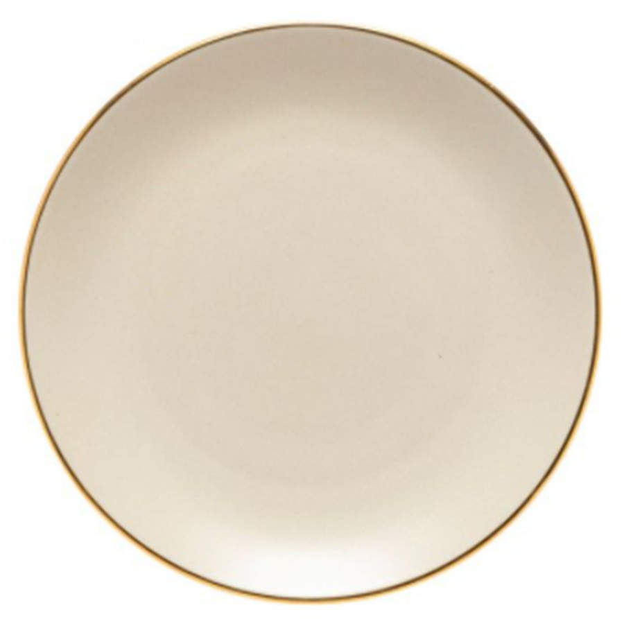 Augusta Natural (Gold Trim) Salad/Dessert Plate by Costa Nova China-1