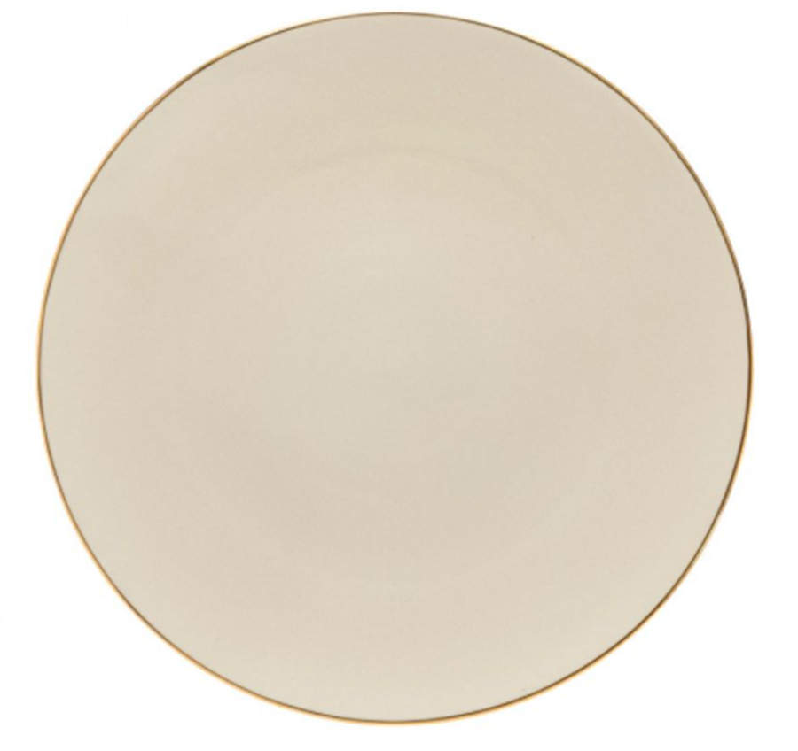 Augusta Natural (Gold Trim) Service Plate (Charger/Platter) by Costa Nova China-1