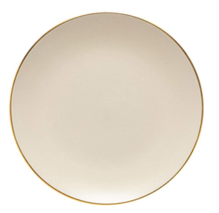 Augusta Natural (Gold Trim) Dinner Plate by Costa Nova China-1