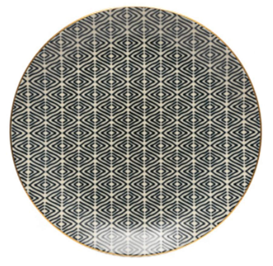 Augusta Diamond Weave (Gold Trim) Salad/Dessert Plate by Costa Nova China-1