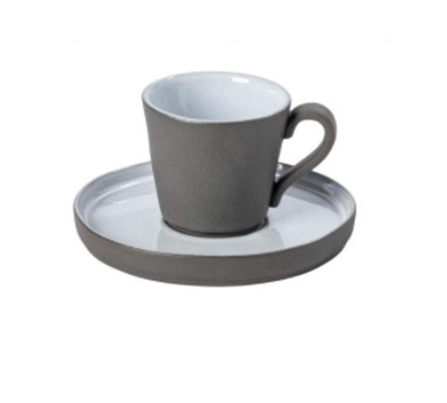 Lagoa Ecogres White Flat Demitasse Cup & Saucer Set by Costa Nova China-1