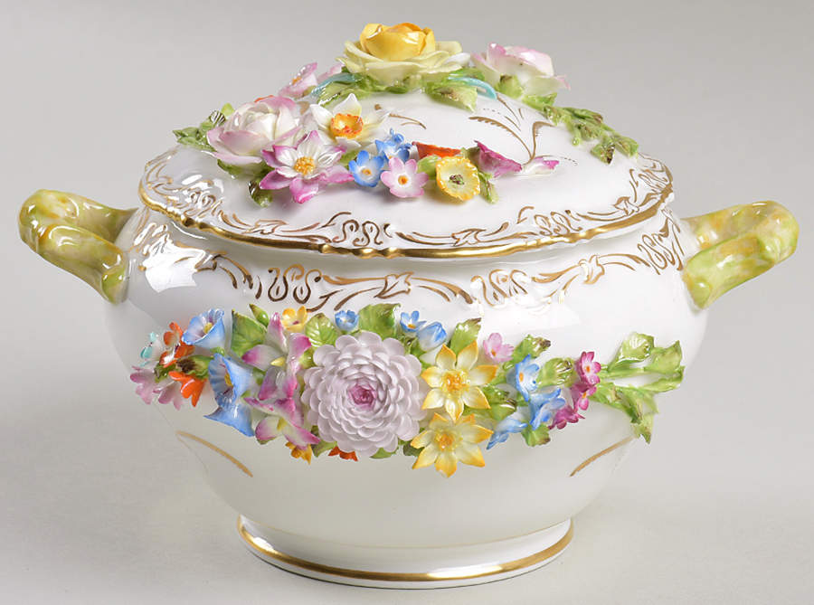 Coalbrookedale Multicolor Covered Footed Bowl by Coalport-1