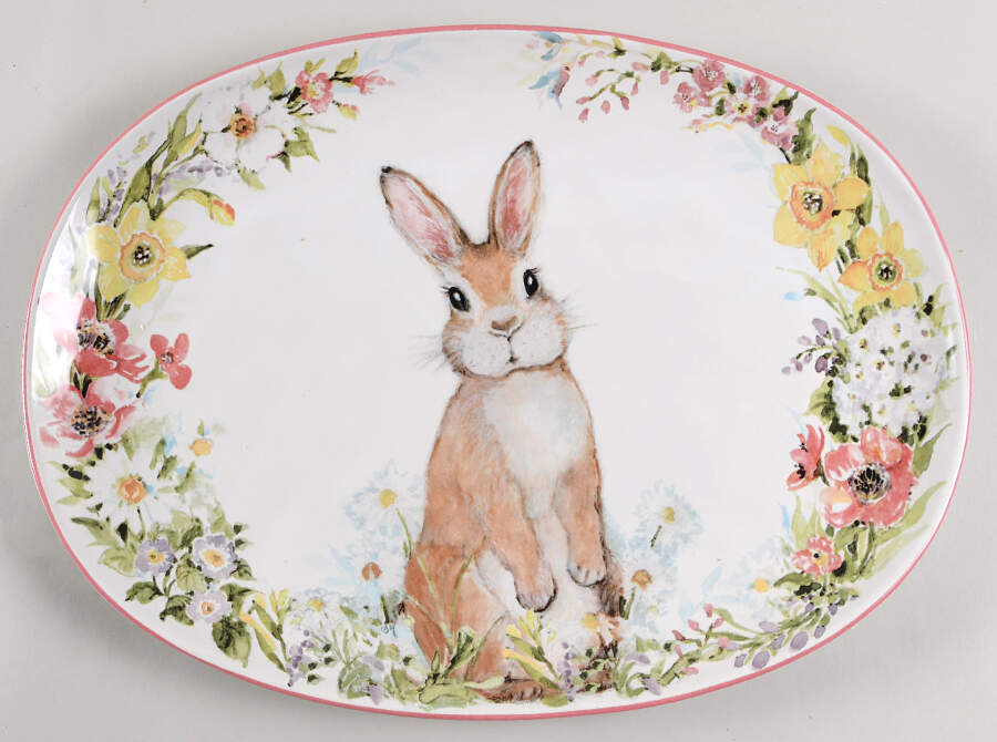 Easter Garden 17" Oval Serving Platter by Certified International-1