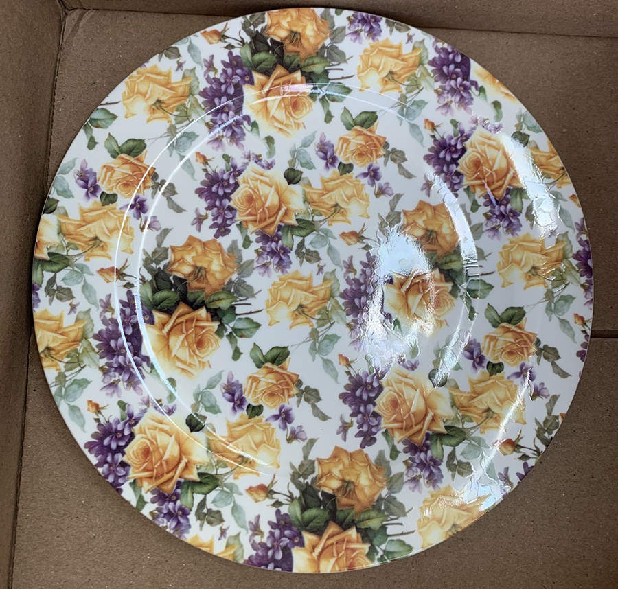 Sando Rose Yellow Dinner Plate by Creative Tops-1
