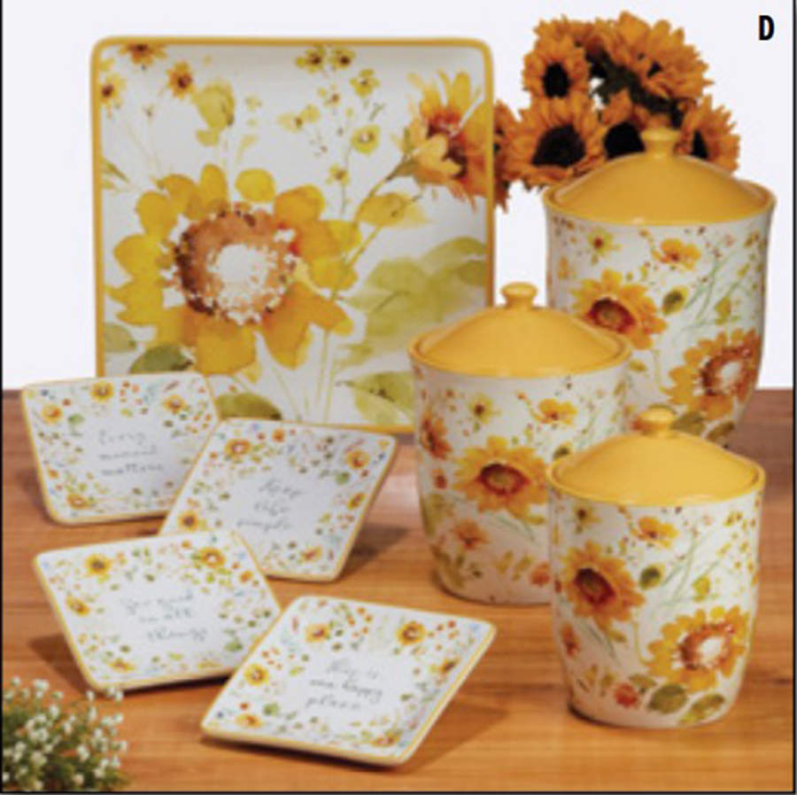 Sunflowers Forever Square Canape Plate by Certified International-1