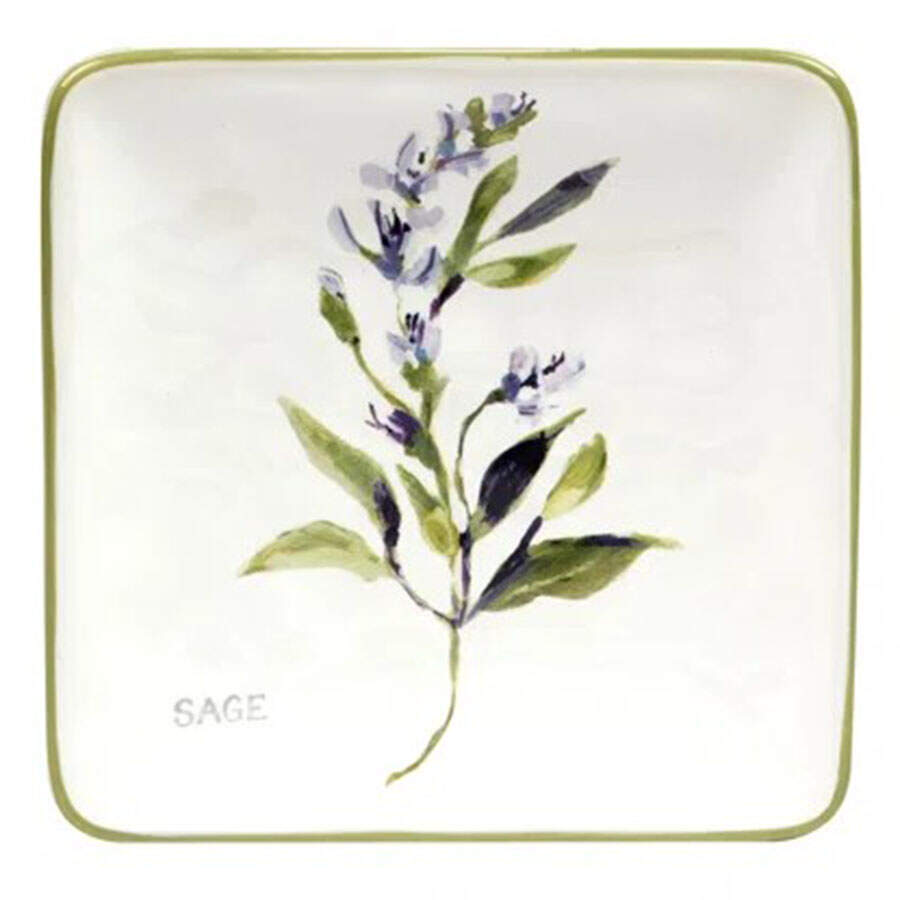 Fresh Herbs (Susan Winget) Square Canape Plate by Certified International-1