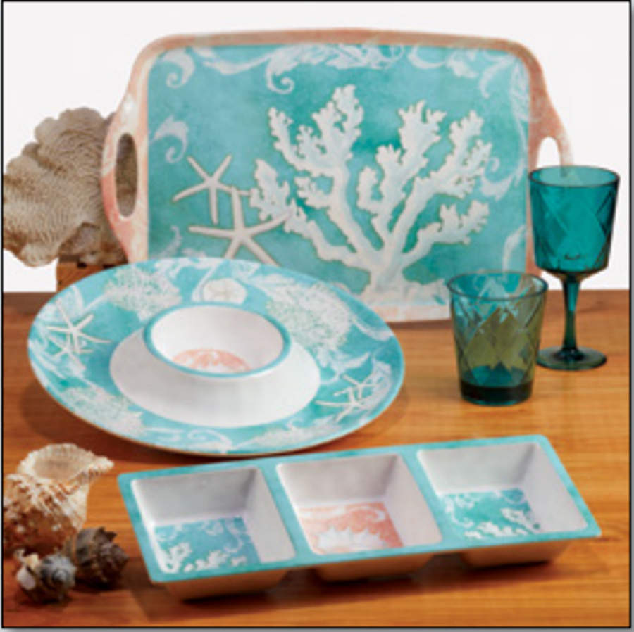 Inspired Coast 19" Rectangular Handled Tray by Certified International-1