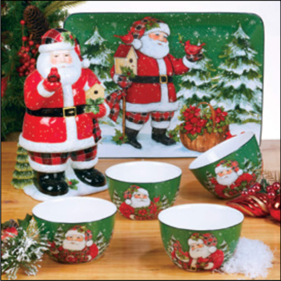 Christmas Lodge Santa Figural Cookie Jar & Lid by Certified International-1