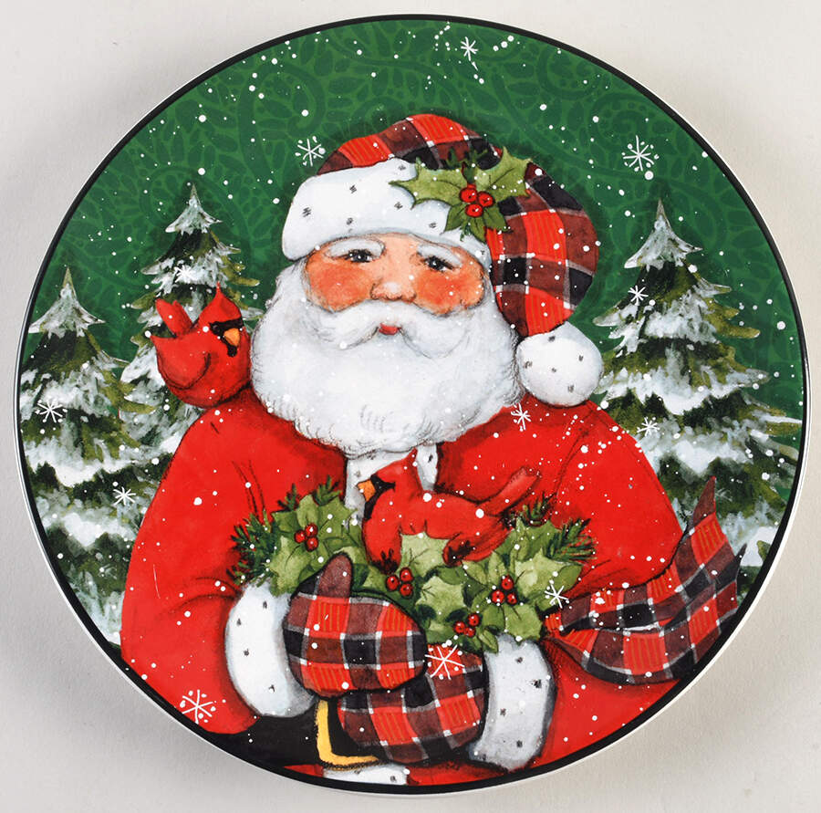 Christmas Lodge Santa Salad Plate by Certified International-1