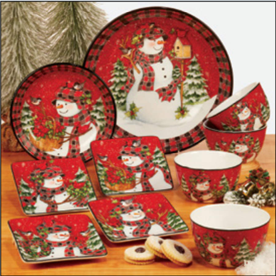Christmas Lodge Snowman 13" Pasta Serving Bowl by Certified International-1