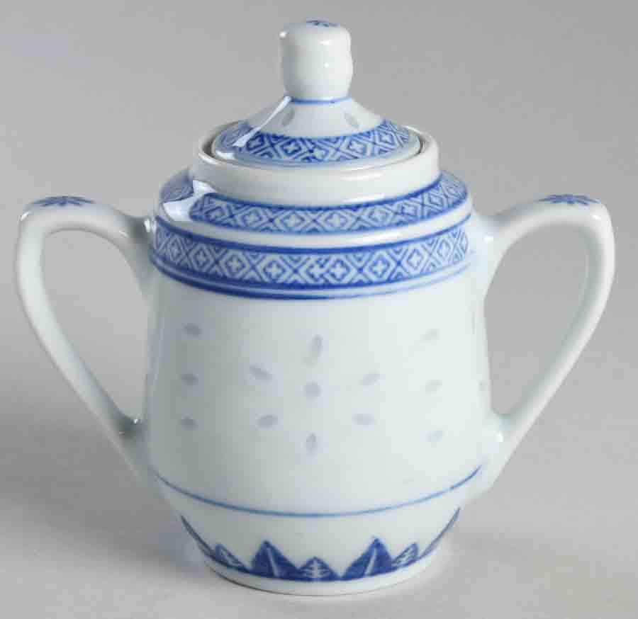Rice Flower Sugar Bowl & Lid by Tienshan-1