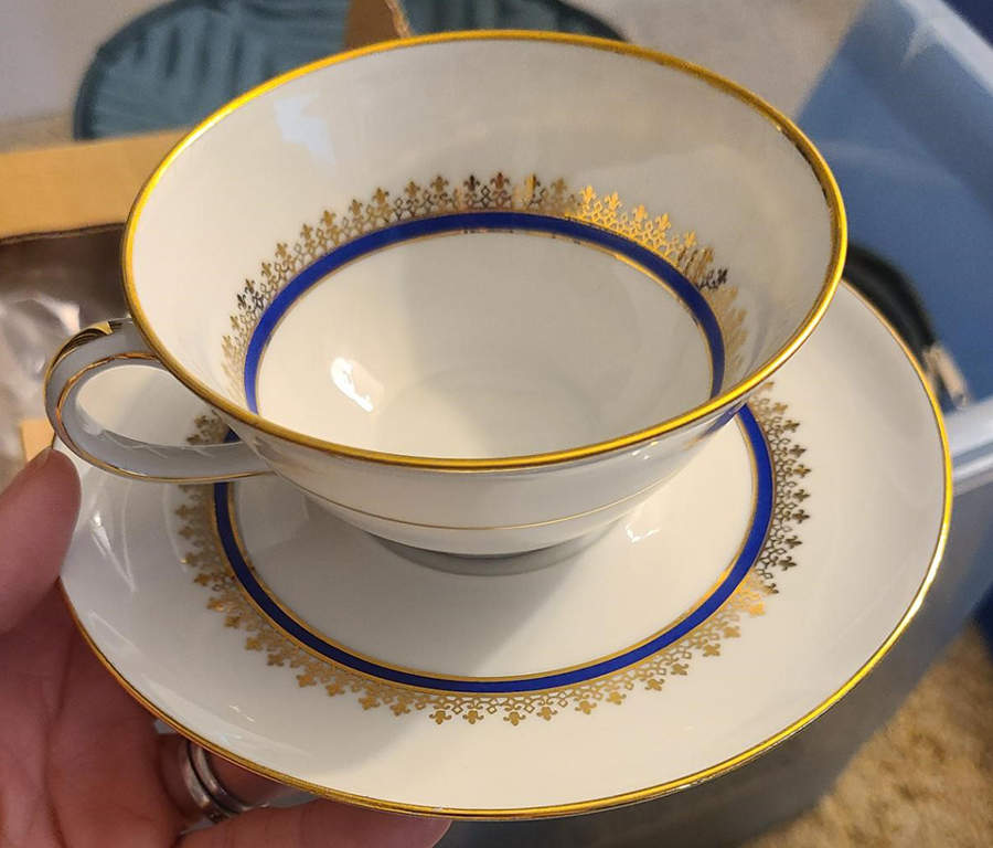 CHF2020 Footed Cup & Saucer Set by Charles Field Haviland-1