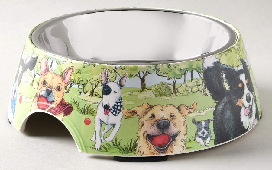 Dog Park Pet Bowl with Metal Insert by Certified International-1