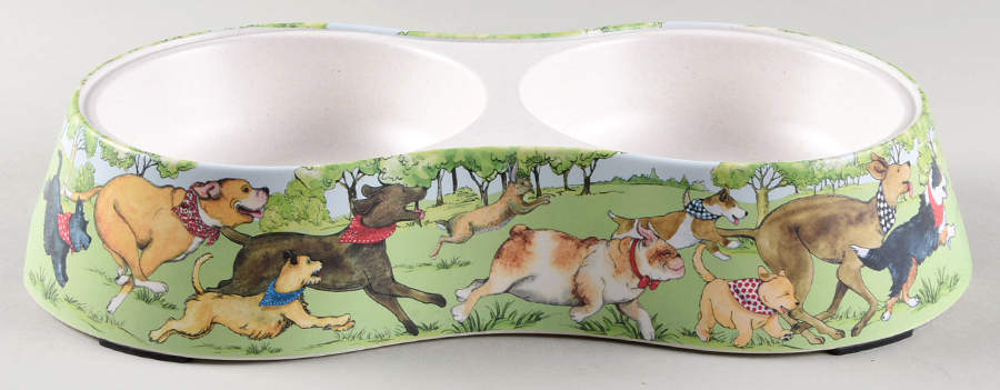 Dog Park Double Pet Bowl No Metal Inserts by Certified International-1