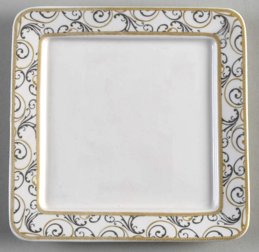 Veluto-Gray Metal Stand for - Set of 8 Square Appetizer Plate by Ciroa-1