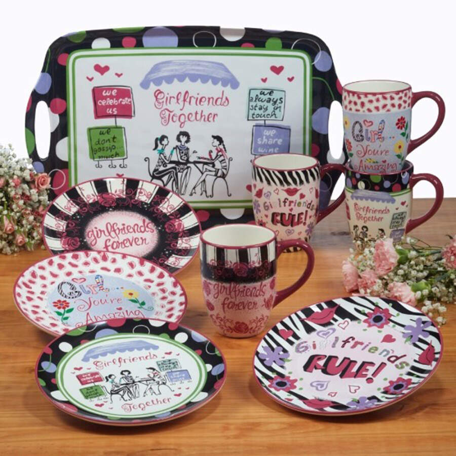 Girlfriends Together Salad/Dessert Plate by Certified International-1
