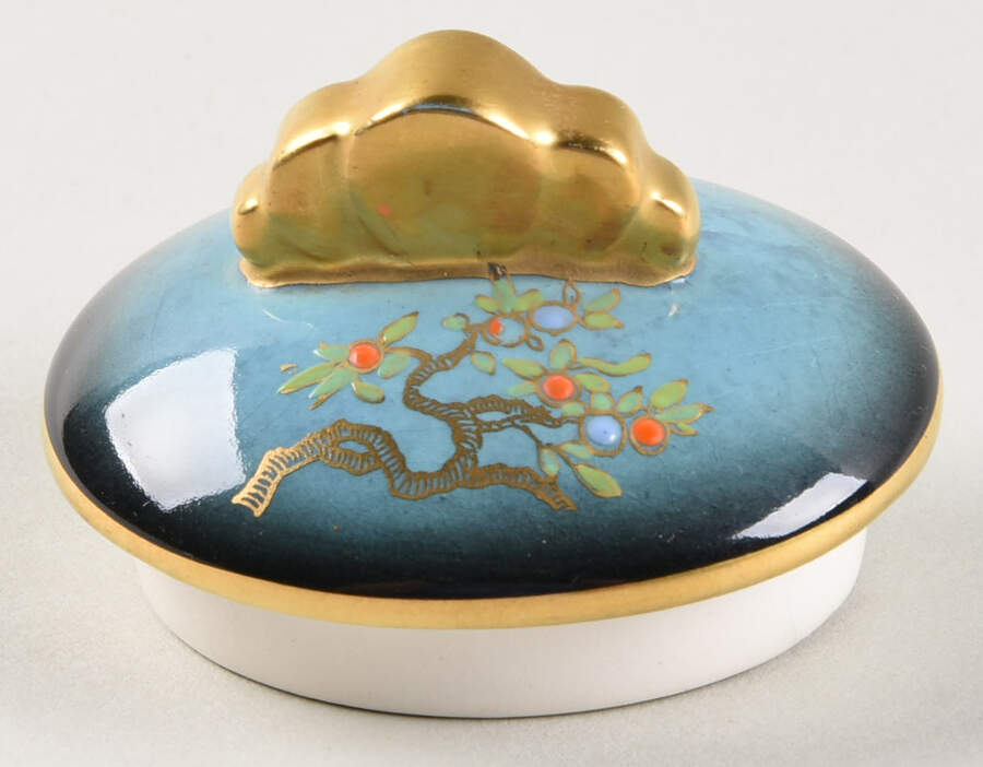 Bleu Royal (Pagoda) Lid for Sugar Bowl by Carlton Ware (England)-1