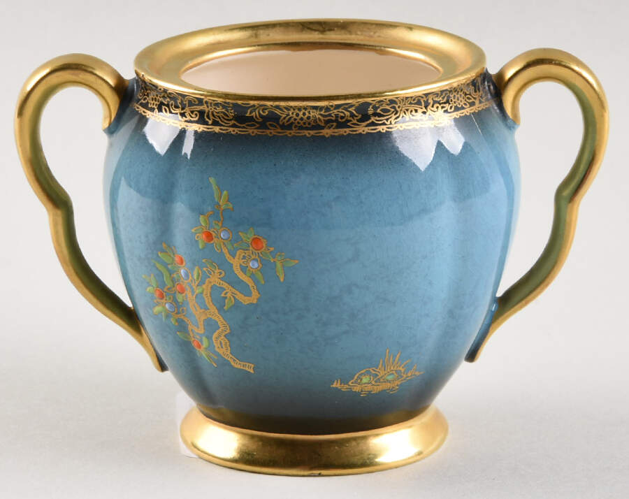 Bleu Royal (Pagoda) Sugar Bowl No Lid by Carlton Ware (England)-1