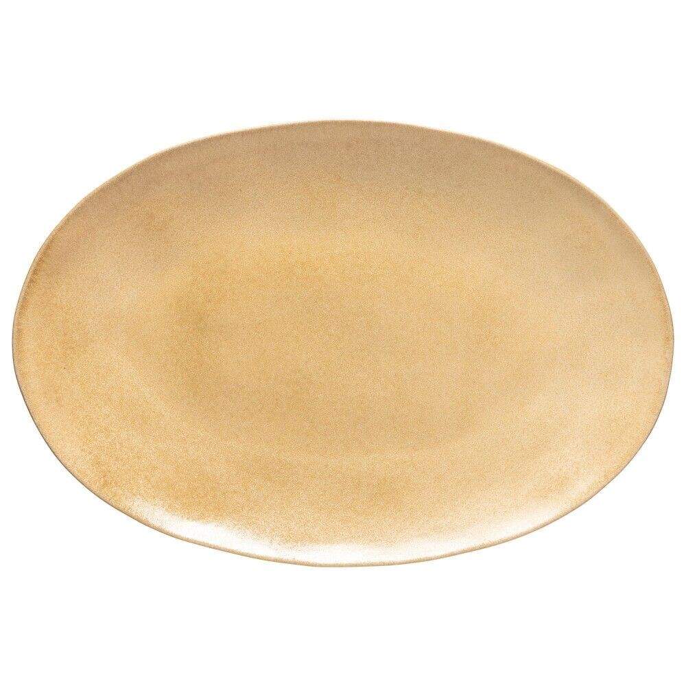 Livia Matte Champagne 18" Oval Serving Platter by Costa Nova China-1