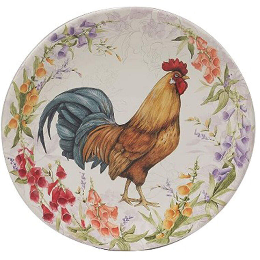 Floral Rooster Salad/Dessert Plate by Certified International-1