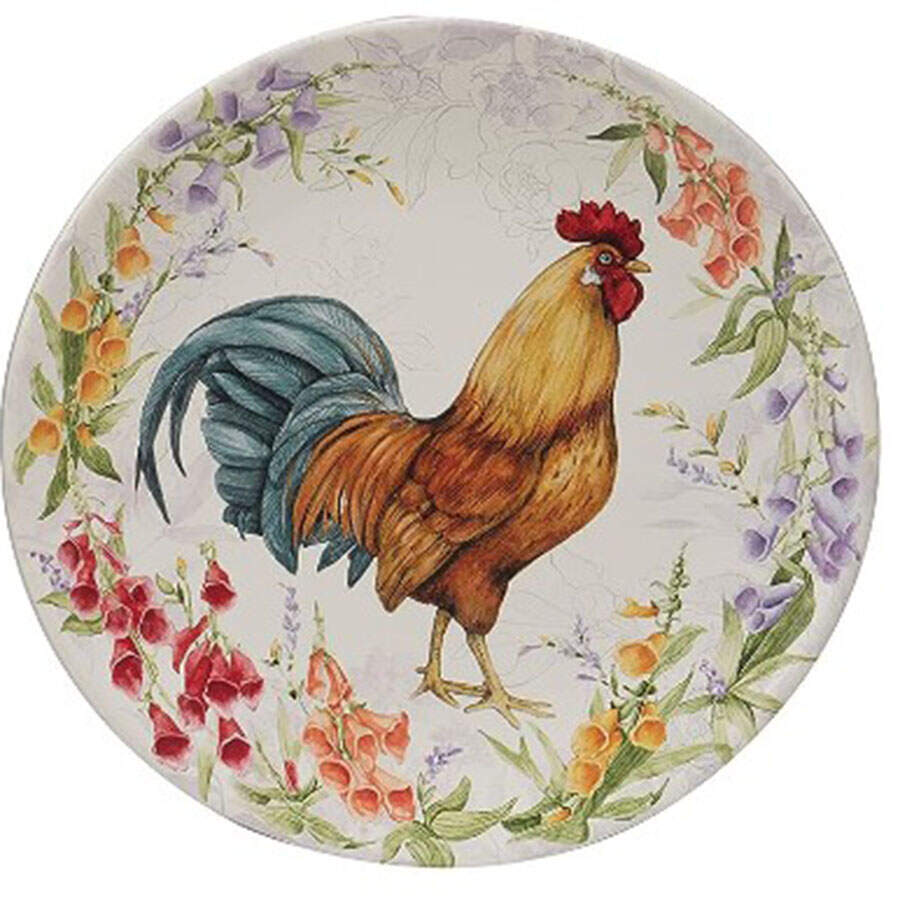 Floral Rooster Dinner Plate by Certified International-1