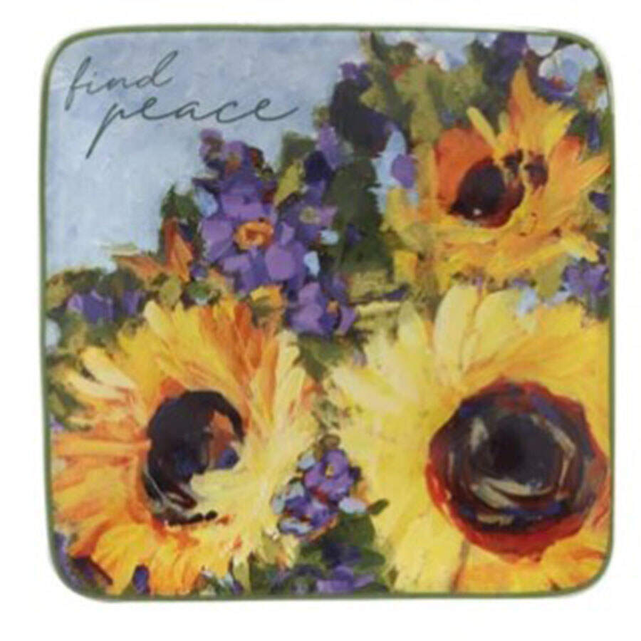 Sunflower Bouquet Canape Plate by Certified International-1