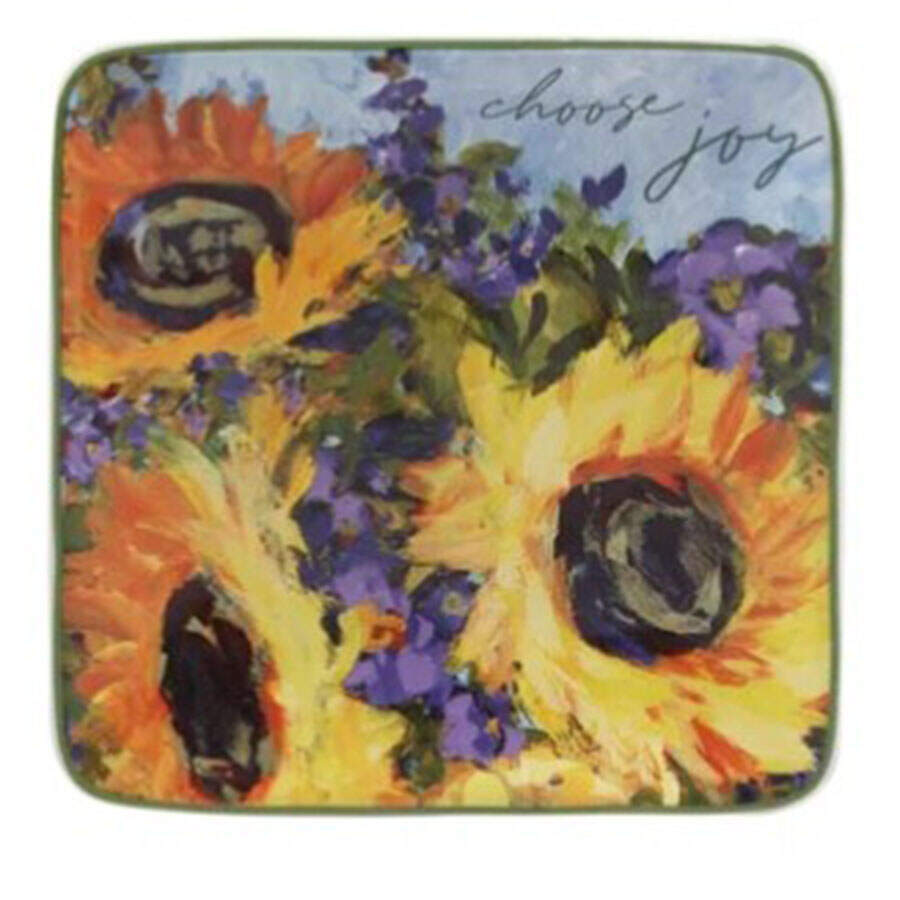 Sunflower Bouquet Canape Plate by Certified International-1