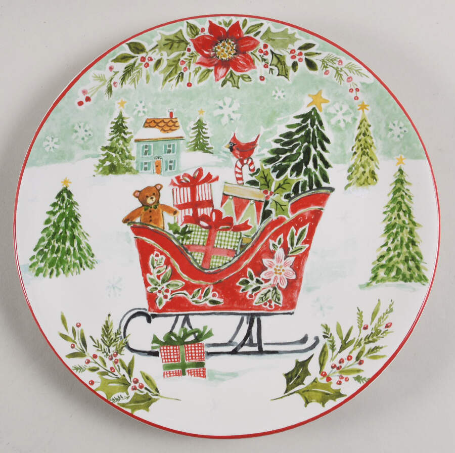 Joy of Christmas Salad/Dessert Plate by Certified International-1