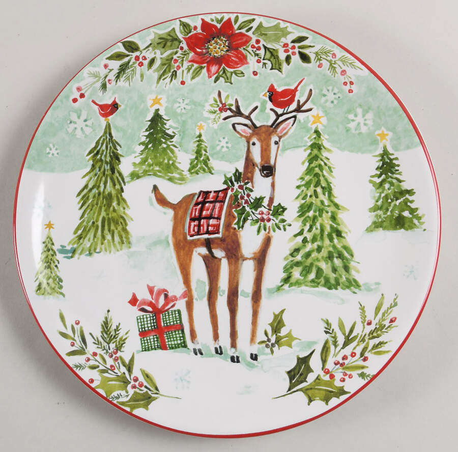 Joy of Christmas Salad/Dessert Plate by Certified International-1