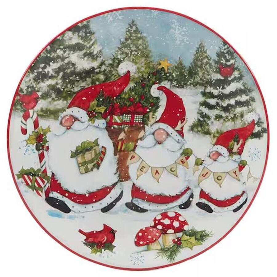 Christmas Gnomes Salad/Dessert Plate by Certified International-1