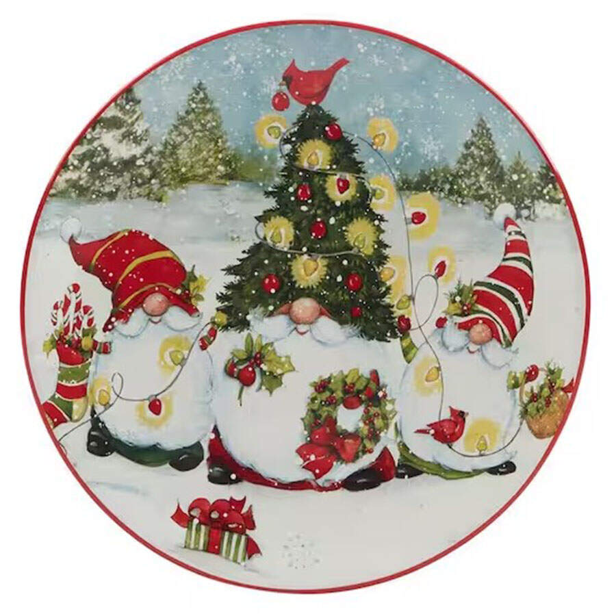 Christmas Gnomes Salad/Dessert Plate by Certified International-1